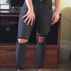 Distressed black jeans